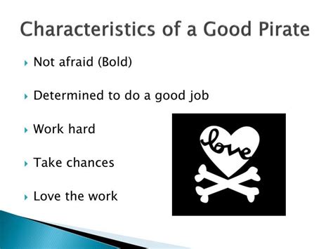 characteristics of a pirate.